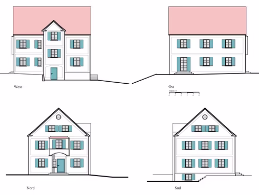 Haus in Altomünster Pläne Frontansichten